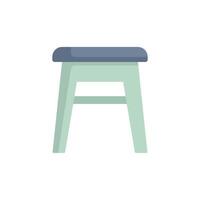 Green stool with soft seat on white background vector