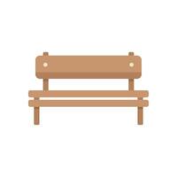 Wooden bench with backrest isolated on white background vector