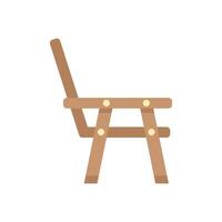 Simple wooden chair with cross shaped legs standing side view vector