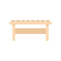 Wooden bench presenting minimalist and simple design vector