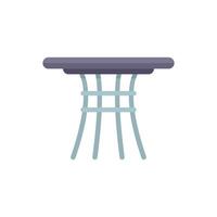 Round table with metal legs crossing each other with round top isolated on white background vector
