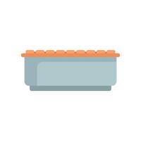 Modern empty rectangular bathtub with overflow drain for home spa procedures vector