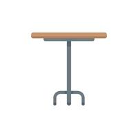 Round table with metal legs standing on white background vector