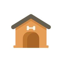 Wooden doghouse with bone symbol standing on white background vector