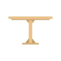 Simple wooden round table standing on one leg icon vector