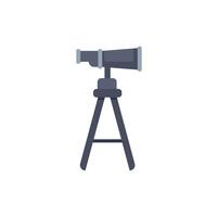 Telescope standing on tripod for watching and observing vector