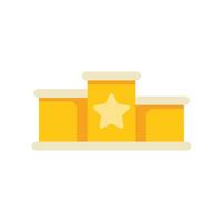 Empty winners podium with star for first place icon vector