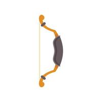 Wooden hunting bow with string for shooting arrows vector