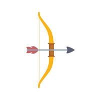 Wooden bow and arrow pointing right cartoon style isolated on white background vector