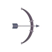 Wooden bow and arrow pointing right cartoon style vector