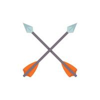 Two crossed arrows forming an x shape are representing archery sport vector