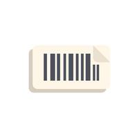 White sticker with corner folded up showing barcode vector