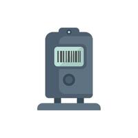 Barcode scanner standing on a stand showing a barcode icon vector
