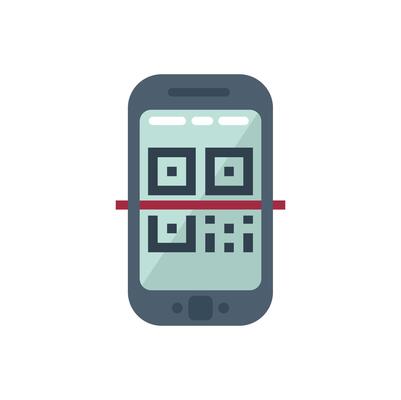 Smartphone scanning qr code for online payment