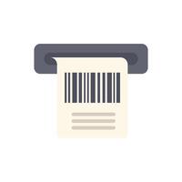 Barcode scanner printing receipt with barcode information vector