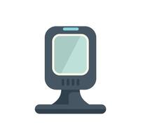 Barcode scanner standing on a countertop scanning products vector