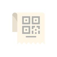 Paper receipt showing qr code for cashless payment vector