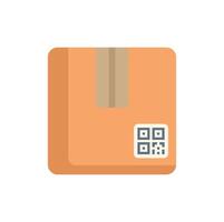 Cardboard box with qr code for tracking showing digital package delivery vector