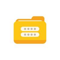 Yellow folder representing encrypted data protection concept vector