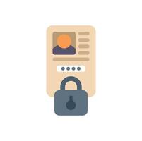 Padlock protecting personal information on digital document vector