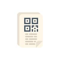 Document with qr code displaying encrypted information vector