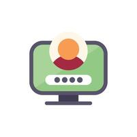 User entering password on computer for login vector