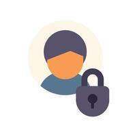 User account with padlock representing online security concept vector