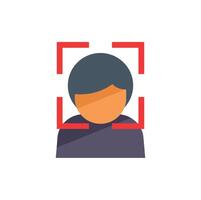 Facial recognition system detecting person with modern technology vector
