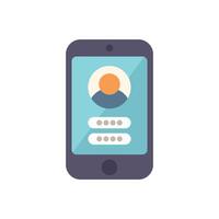 Smartphone displaying user profile with password login screen vector