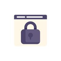 Internet security concept with padlock protecting website data vector