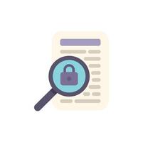 Magnifying glass examining document for security risks vector