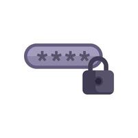 Password field with asterisks and hanging lock for input password secure login concept vector