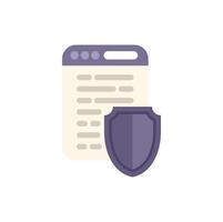 Shield protecting website content representing cybersecurity and privacy vector