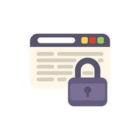 Padlock securing website information on computer screen vector
