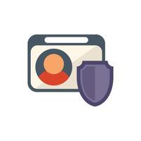Shield protecting personal information on id card vector