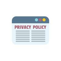 Web page showing privacy policy for website or app vector