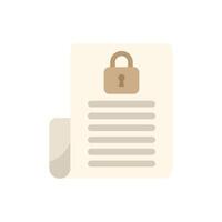 Locked document protecting confidential information with padlock icon vector