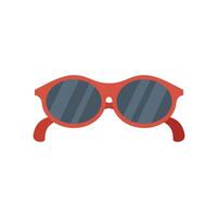 Red sunglasses protecting from sun with style icon vector