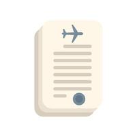 Plane ticket card representing travel insurance or boarding pass vector