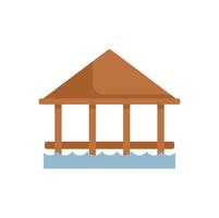 Wooden bungalow standing on water surface for relaxation vector