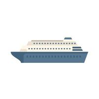 Big cruise ship sailing on the ocean on white background vector