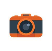 Orange camera capturing memories through photography vector