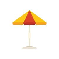 Beach umbrella providing shade on sunny day flat vector illustration