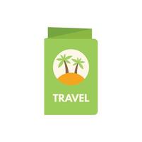 Green travel brochure showing tropical island destination vector