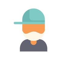 Young man wearing a cap and looking forward flat icon design character avatar vector