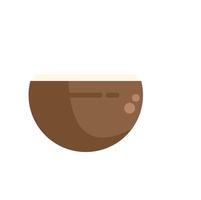 Coconut cut in half showing its fresh pulp and juice vector