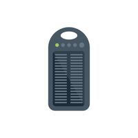 Portable solar battery charger powering up using sunlight vector
