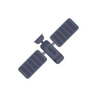 Space satellite orbiting earth transmitting signals vector
