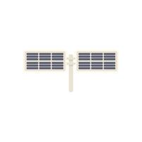Double solar panel generating clean energy from sunlight vector