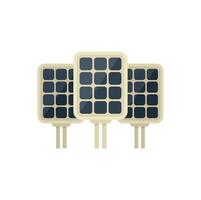 Solar panels array generating clean energy from sun vector